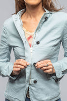 Chama Cotton Linen Washed Blazer Jacket In Blue Ice - AXEL'S