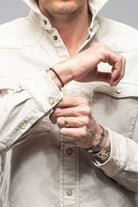 Finn Velvet Finish Shirt In Sasso - AXEL'S