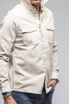 Finn Velvet Finish Shirt In Sasso - AXEL'S