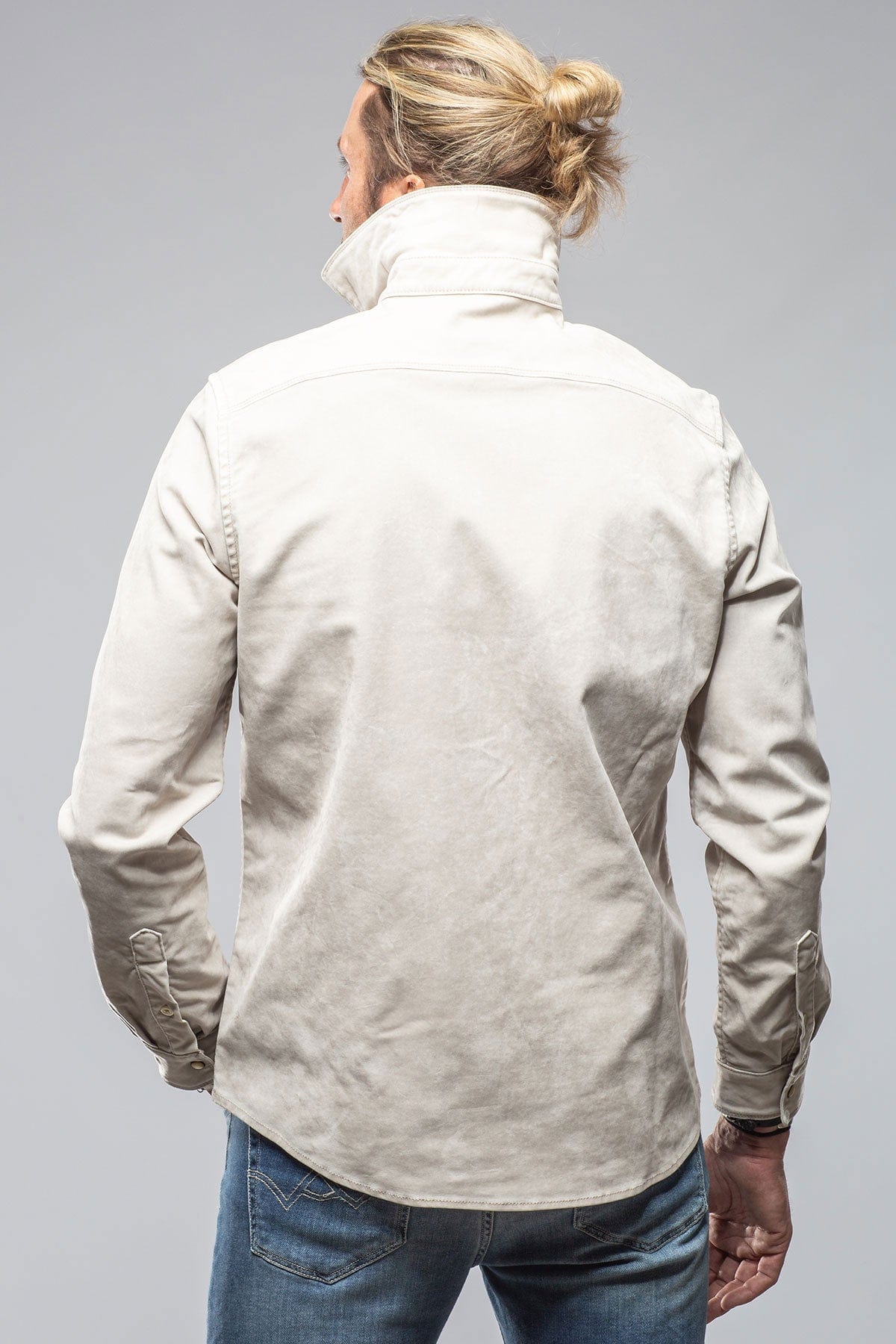 Finn Velvet Finish Shirt In Sasso - AXEL'S