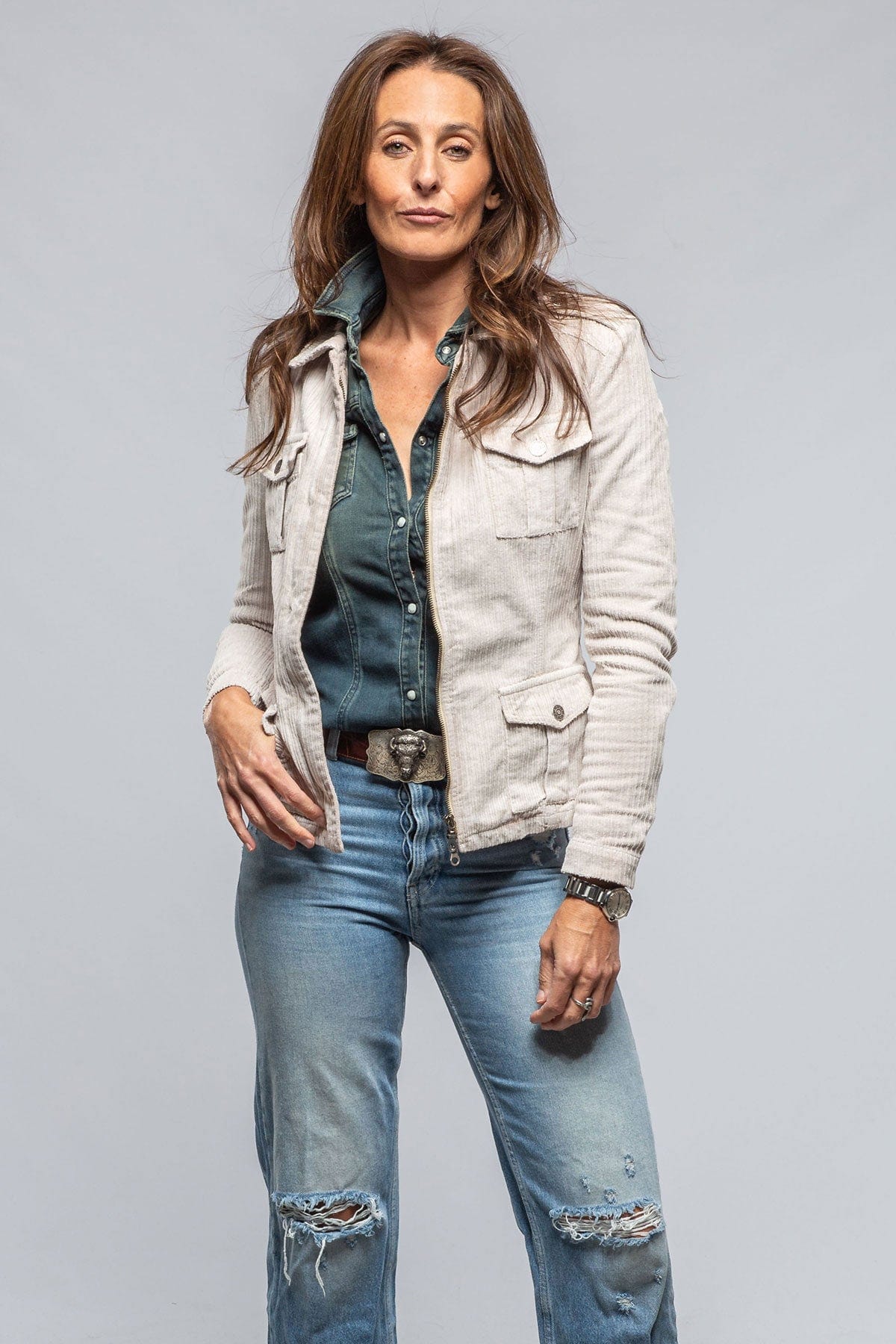 Pagosa Corduroy Jacket In Stone - AXEL'S