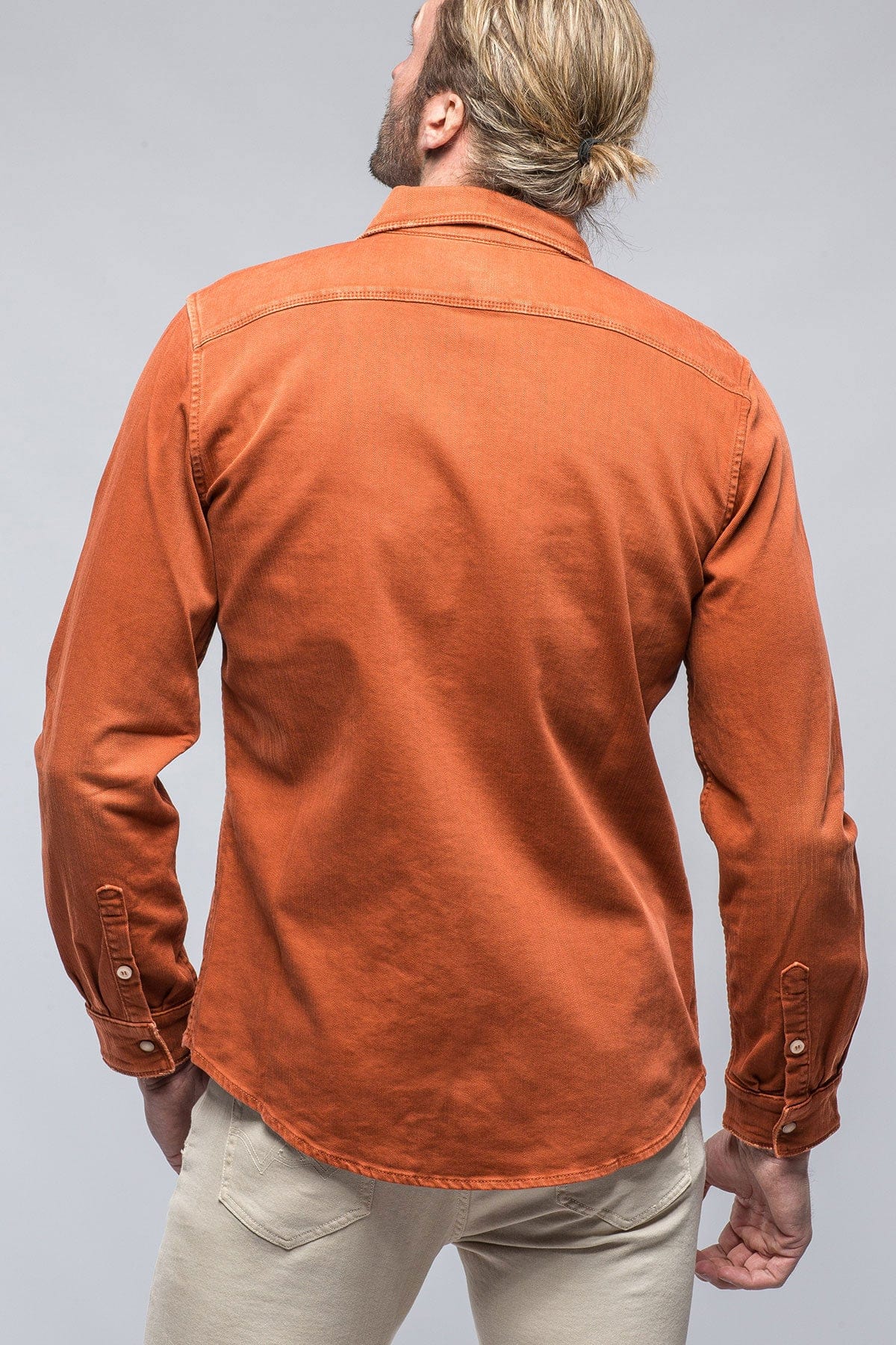 Ranger Colored Denim Snap Shirt In Coccio - AXEL'S