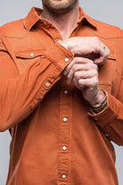 Ranger Colored Denim Snap Shirt In Coccio - AXEL'S