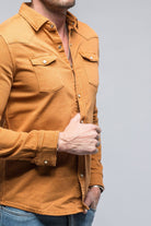 Ranger Colored Denim Snap Shirt In Papaya - AXEL'S