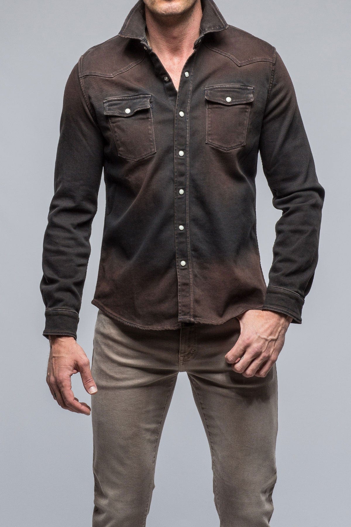 Roper Western Snap Shirt In Wenge - AXEL'S