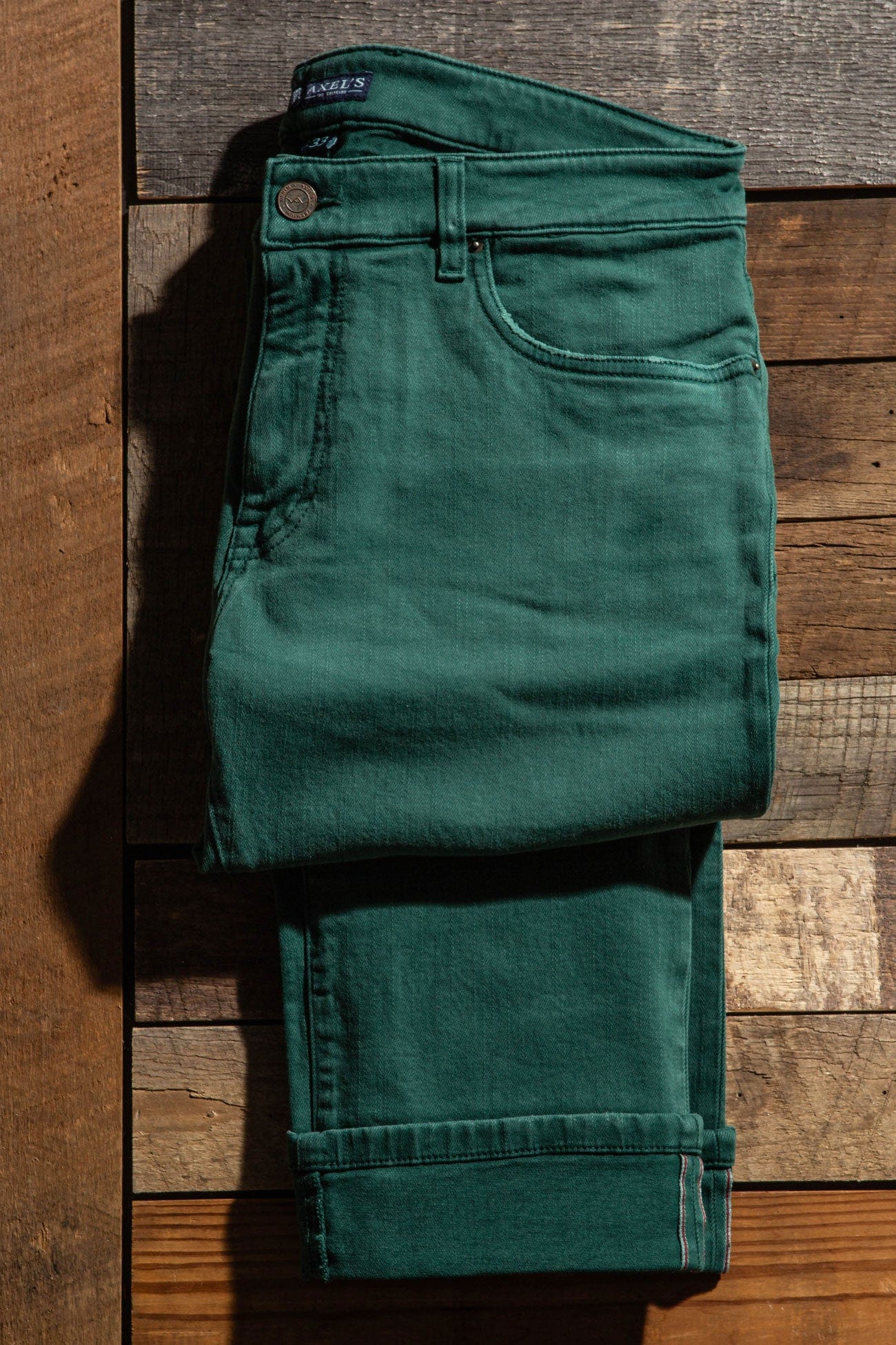 Axels Premium Denim Tucson Selvedge Denim In Green Mens - Pants - 5 Pocket