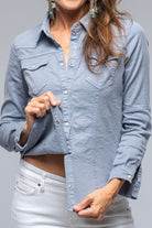 Yarmony Linen-Cotton Snap Shirt In Lavender - AXEL'S