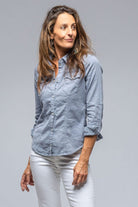 Yarmony Linen-Cotton Snap Shirt In Lavender - AXEL'S