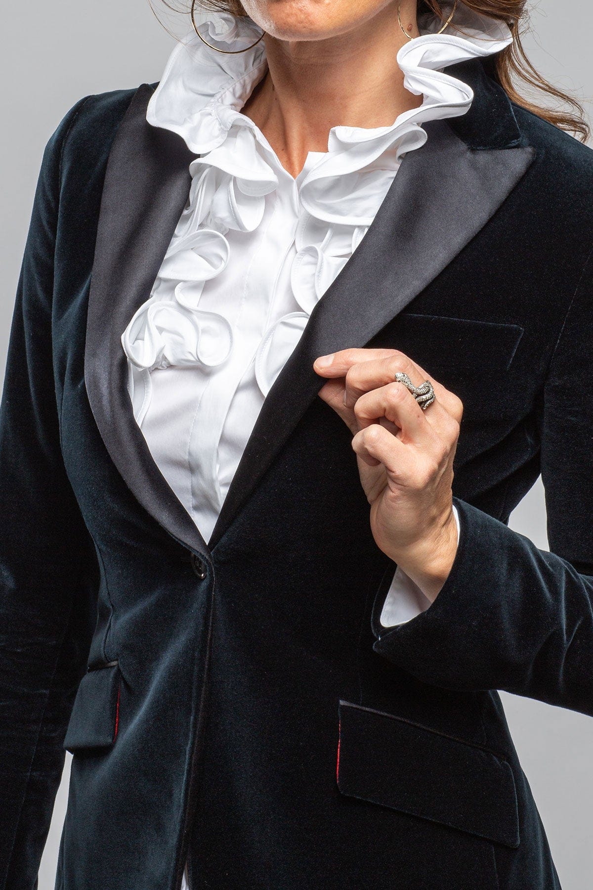 Belvest Belvedere Velvet Tuxedo Jacket In Navy Ladies - Tailored - Jackets