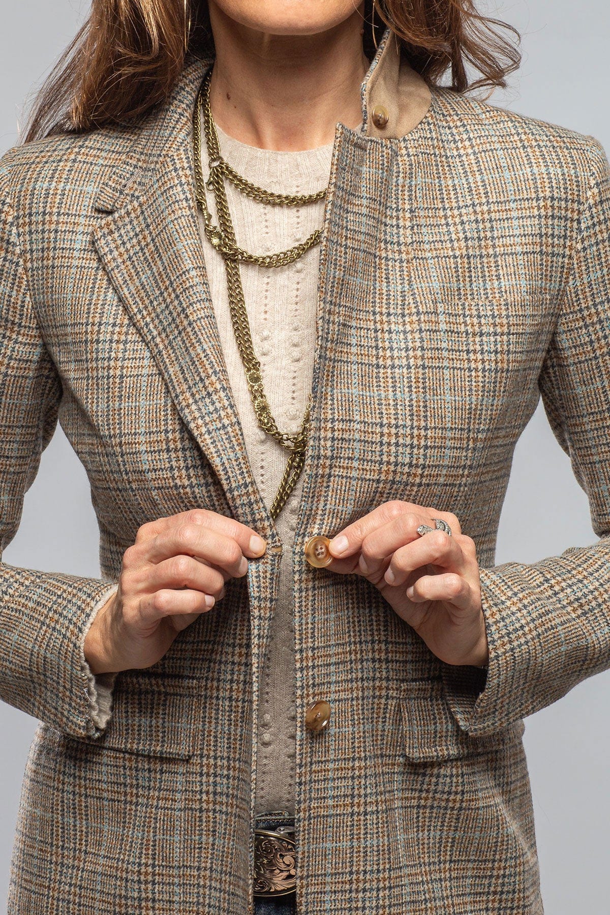 Belvest Montebello Plaid Tweed Jacket Ladies - Tailored - Jackets