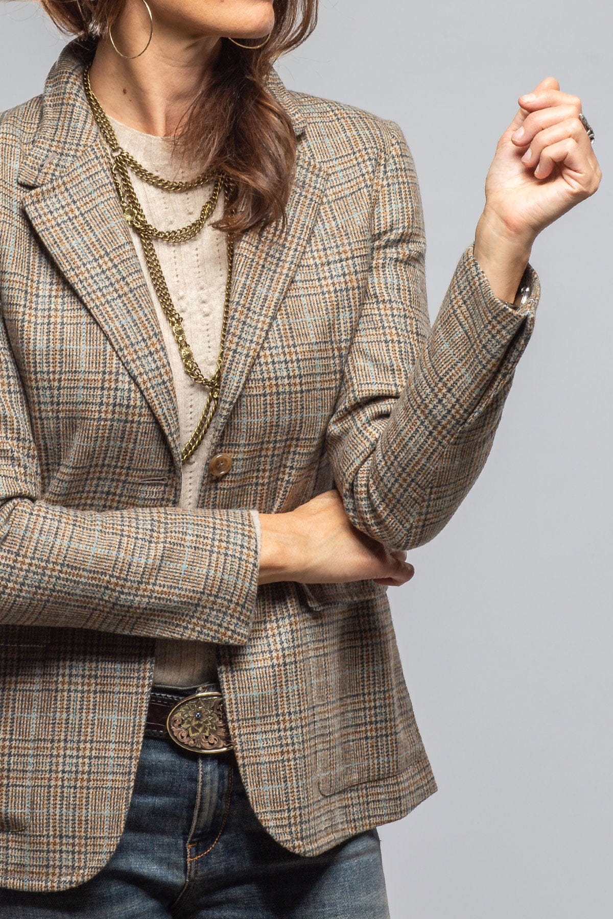 Belvest Montebello Plaid Tweed Jacket Ladies - Tailored - Jackets