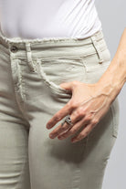 Francesca Cropped Jean In Sage - AXEL'S