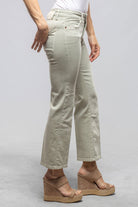 Francesca Cropped Jean In Sage - AXEL'S