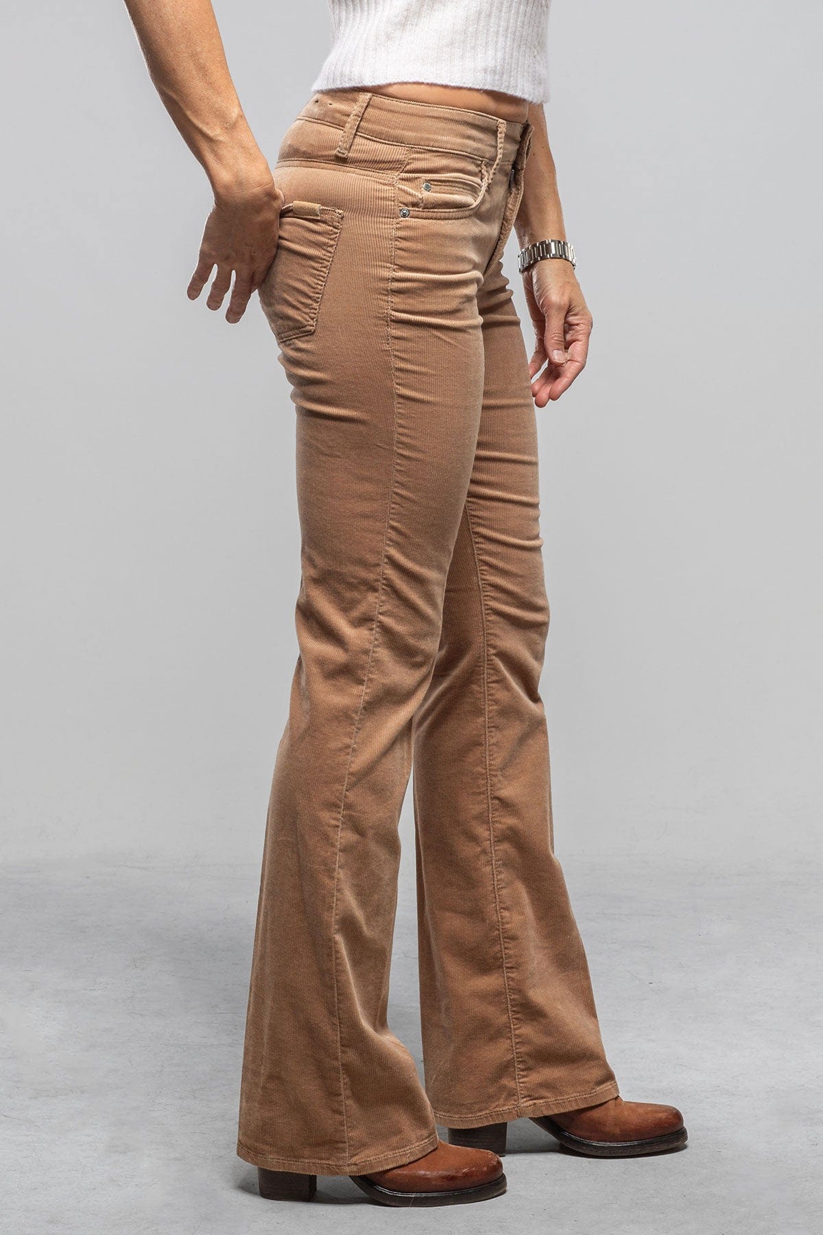 Cambio Paris Flared Corduroy In Beige Ladies - Pants - Jeans