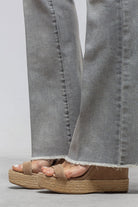 Paris Flared Fringe Jean In Sunbleached Grey - AXEL'S