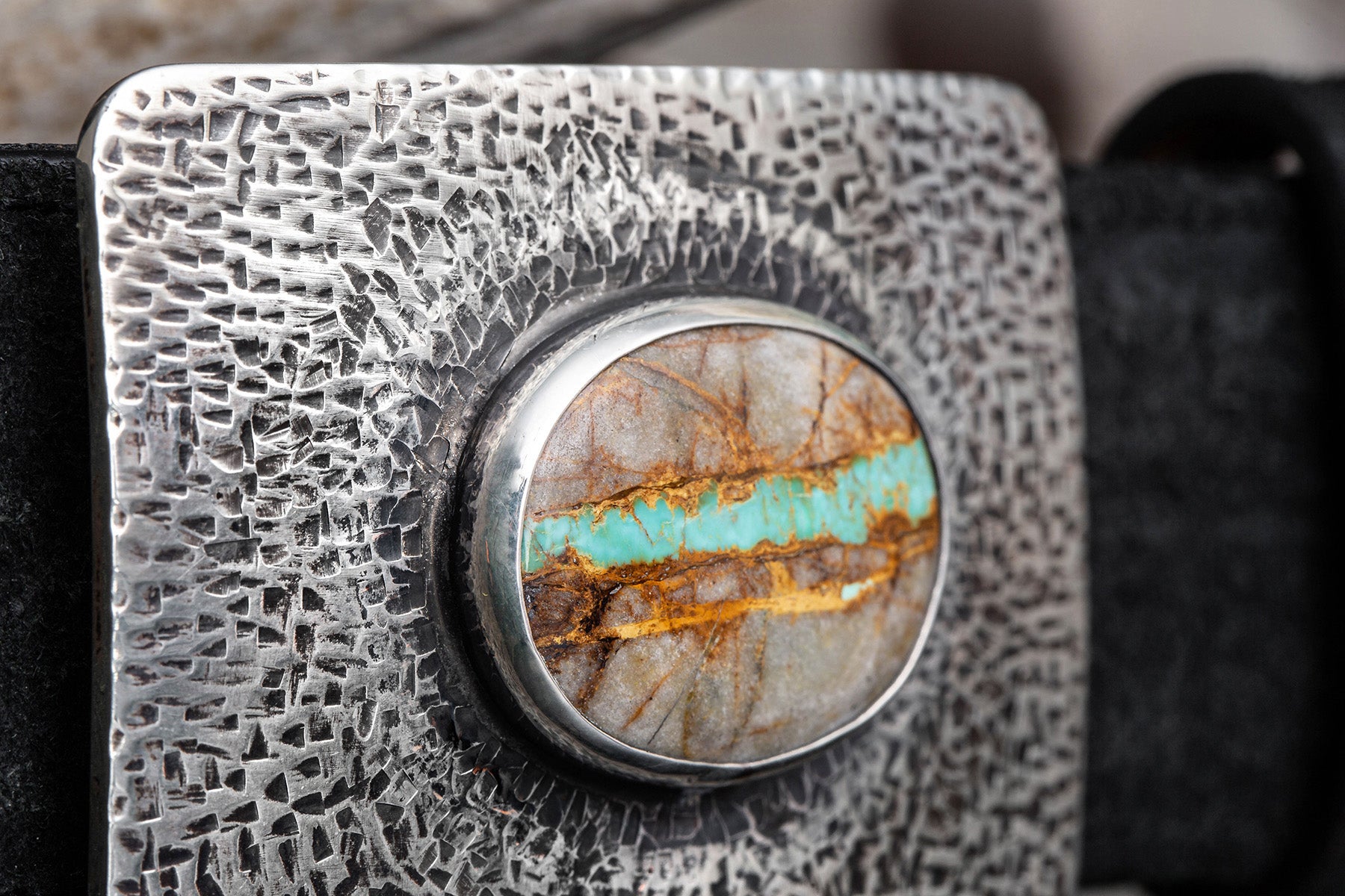 Mesa Hammered Turquoise Buckle - AXEL'S