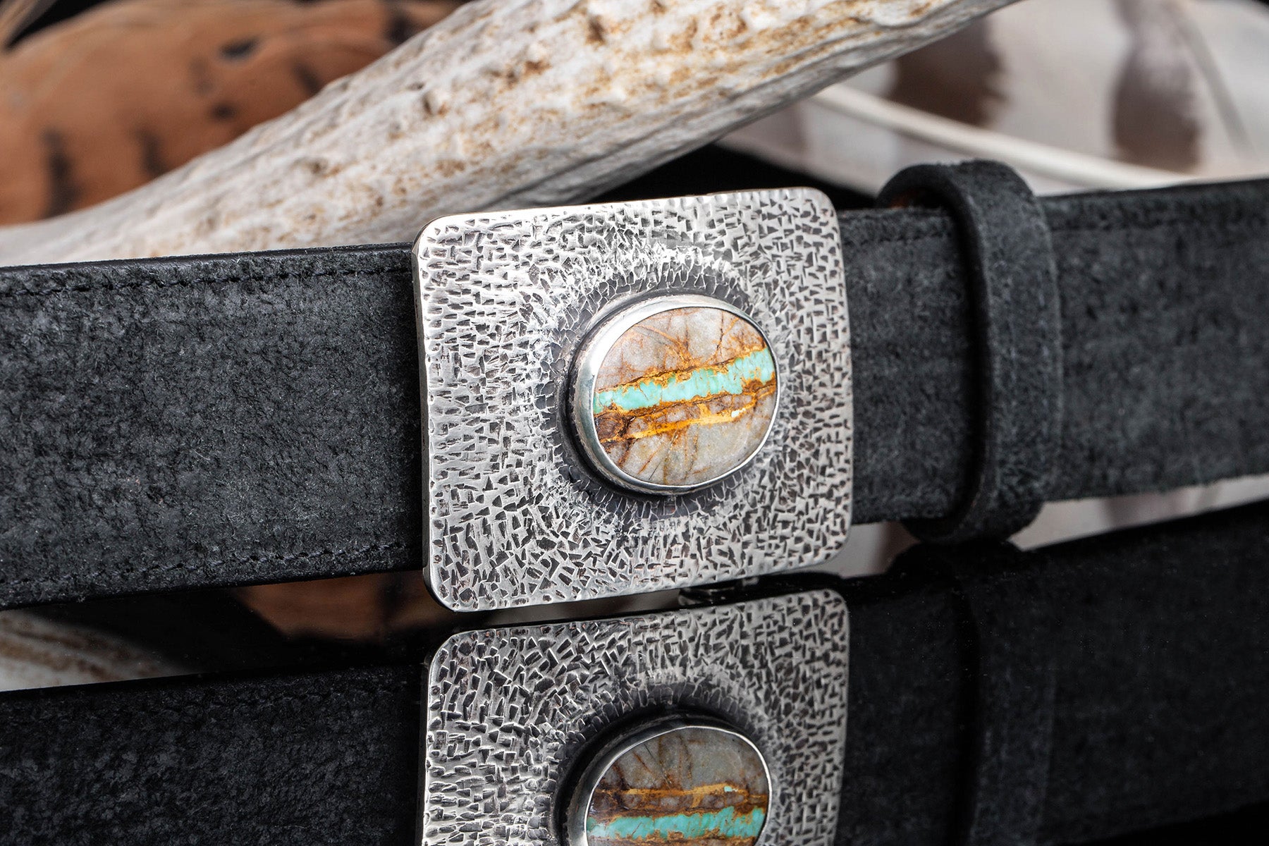 Mesa Hammered Turquoise Buckle - AXEL'S