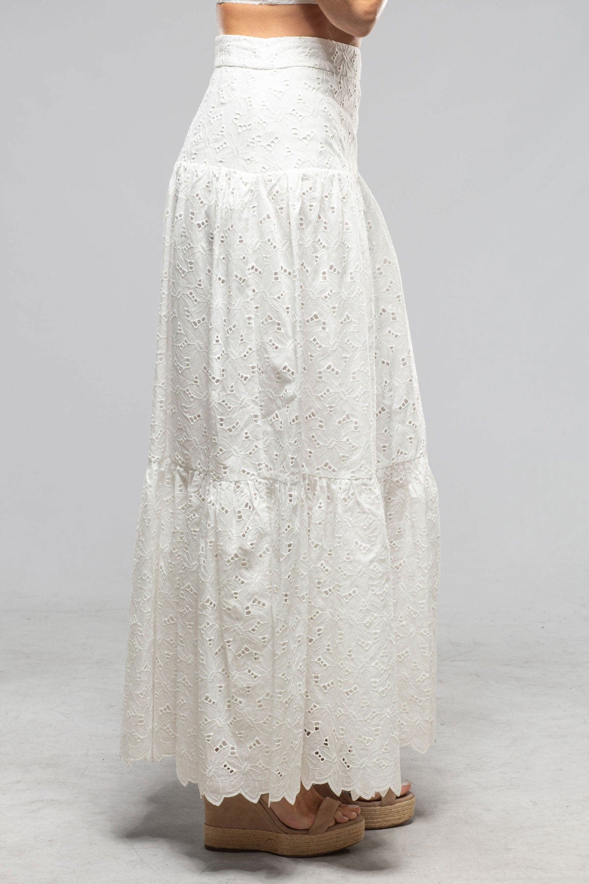 Chantal Eyelit Cotton A-line Skirt - AXEL'S