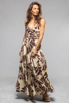 Nati Halter Top In Chocolate Fantail Print - AXEL'S