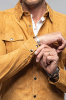 Bello Suede Shirt In Camel - AXEL'S