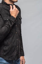 Bello Suede Shirt In Nero - AXEL'S