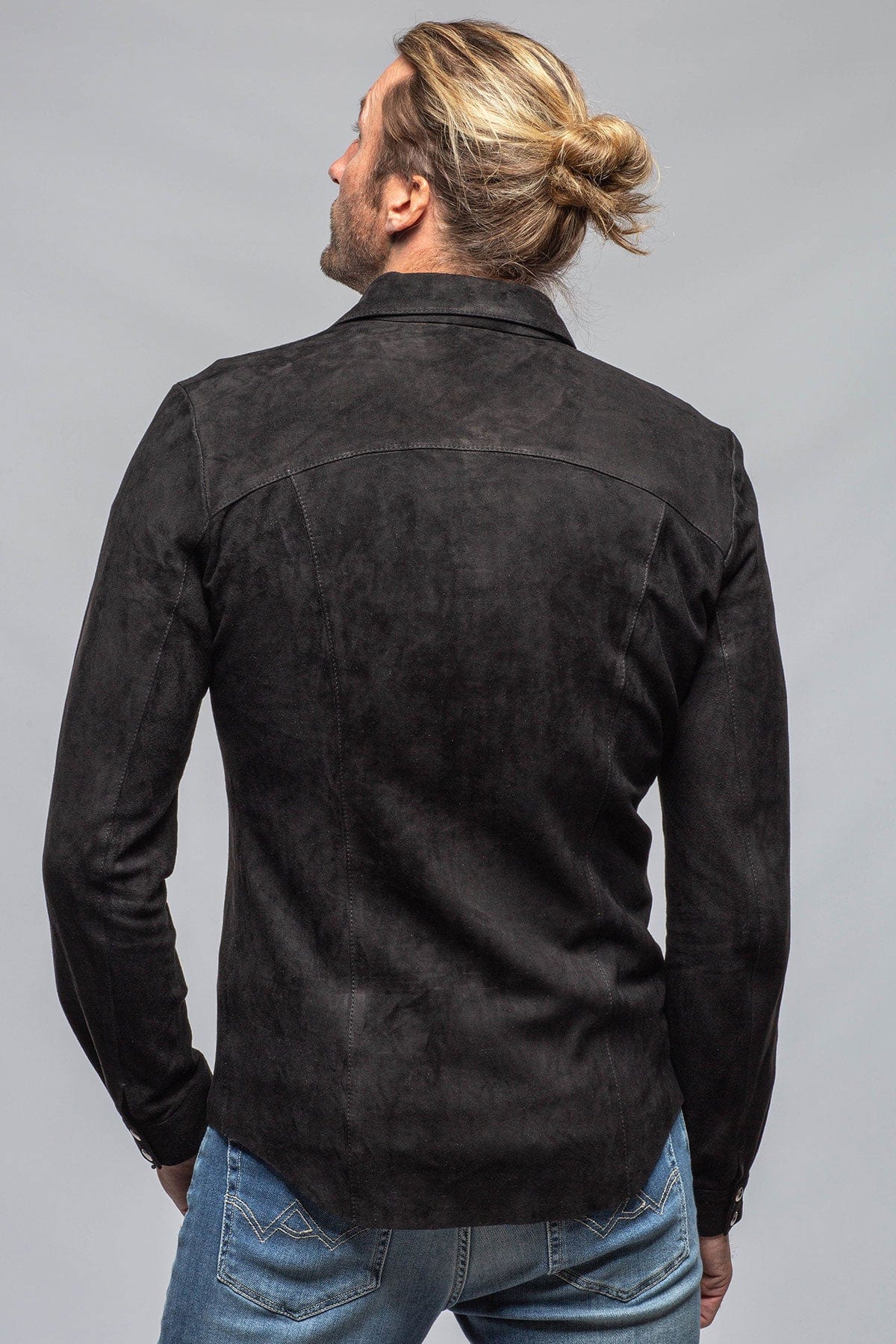 Bello Suede Shirt In Nero - AXEL'S