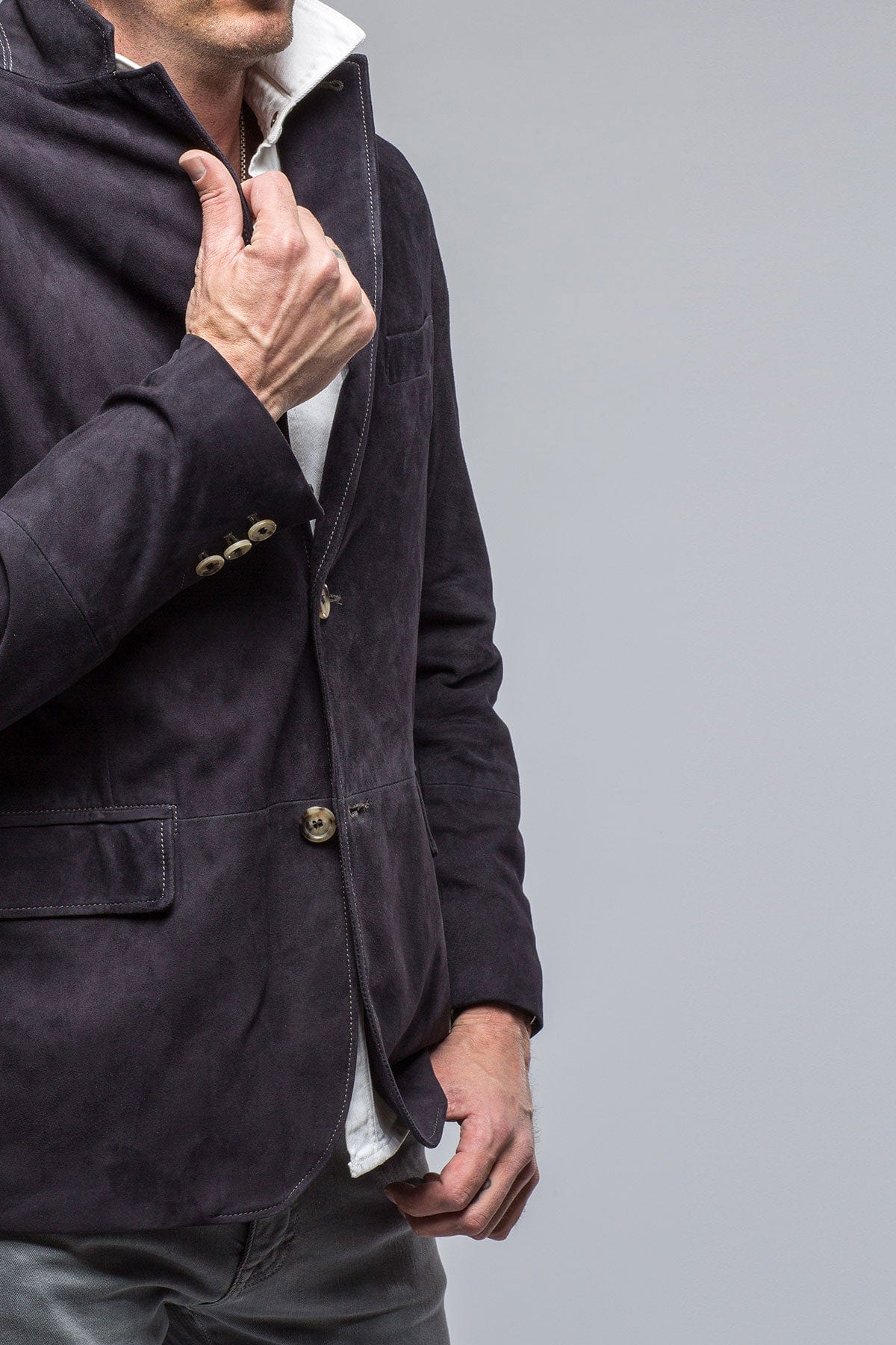 Maldito Suede Blazer In Navy - AXEL'S