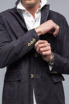 Maldito Suede Blazer In Navy - AXEL'S