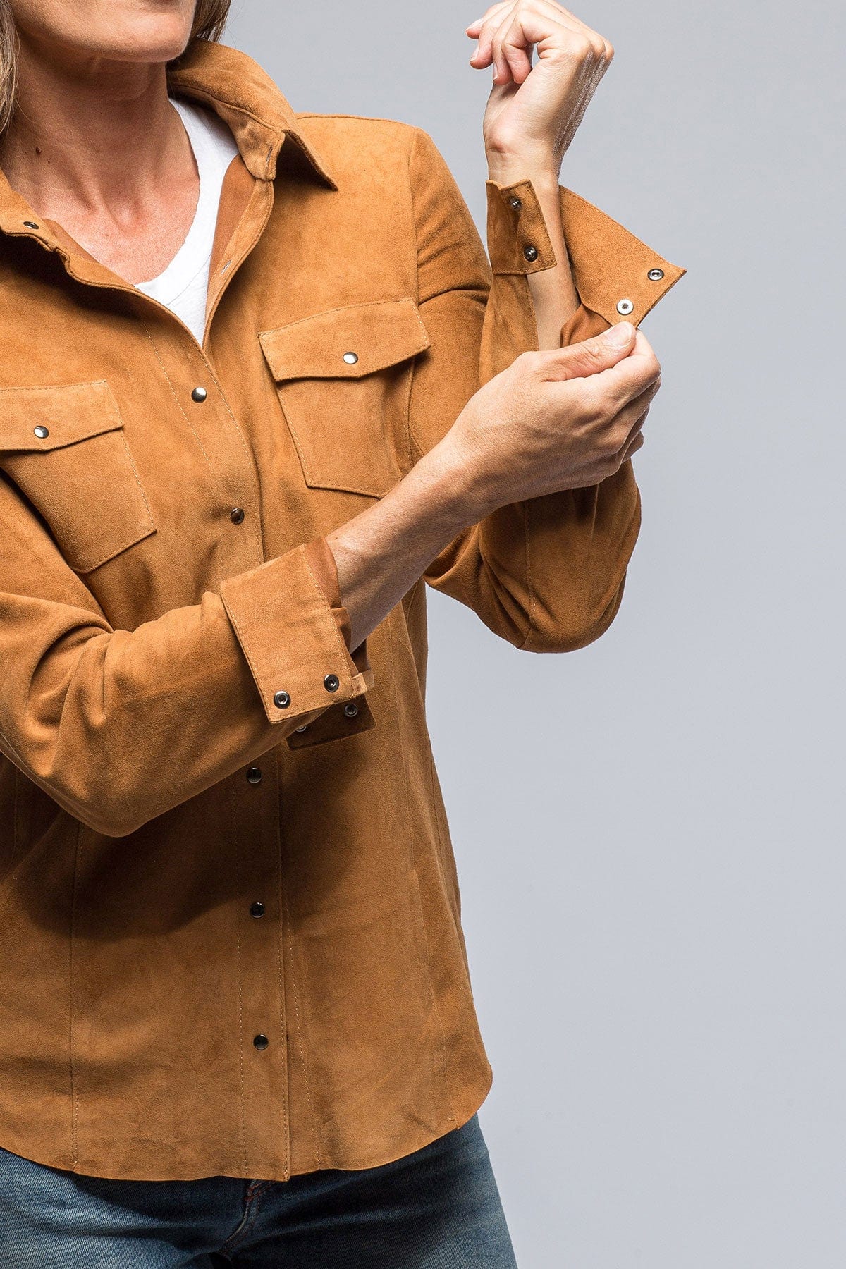 Marissa Long Suede Shirt In Rich Tobacco - AXEL'S