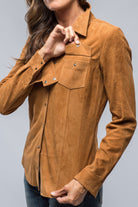 Marissa Long Suede Shirt In Rich Tobacco - AXEL'S