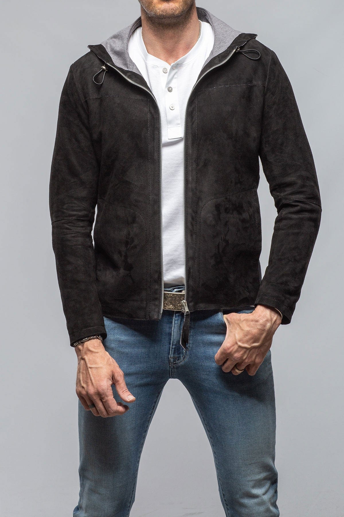 Reston Hooded Suede Jacket - AXEL'S