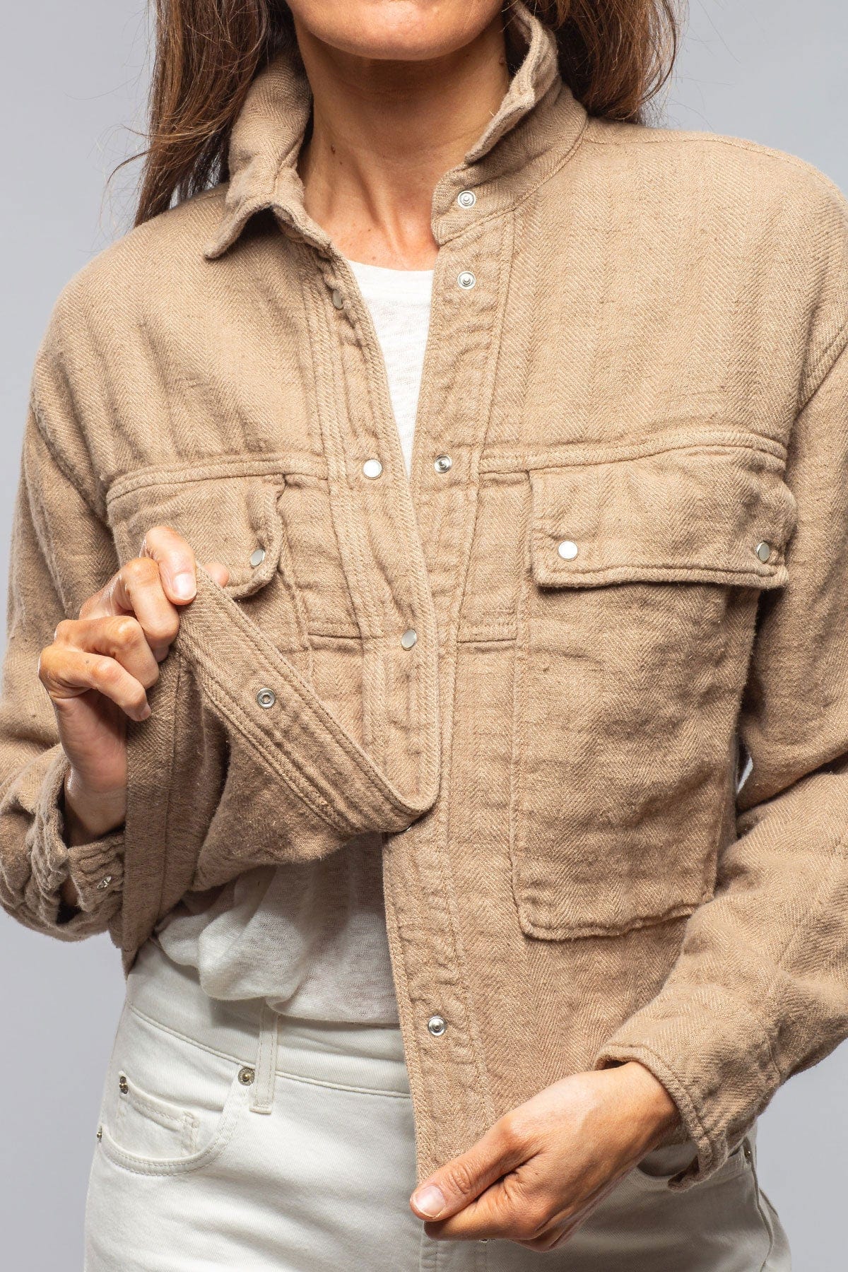 Arroya Washed Linen Jacket In Desert - AXEL'S