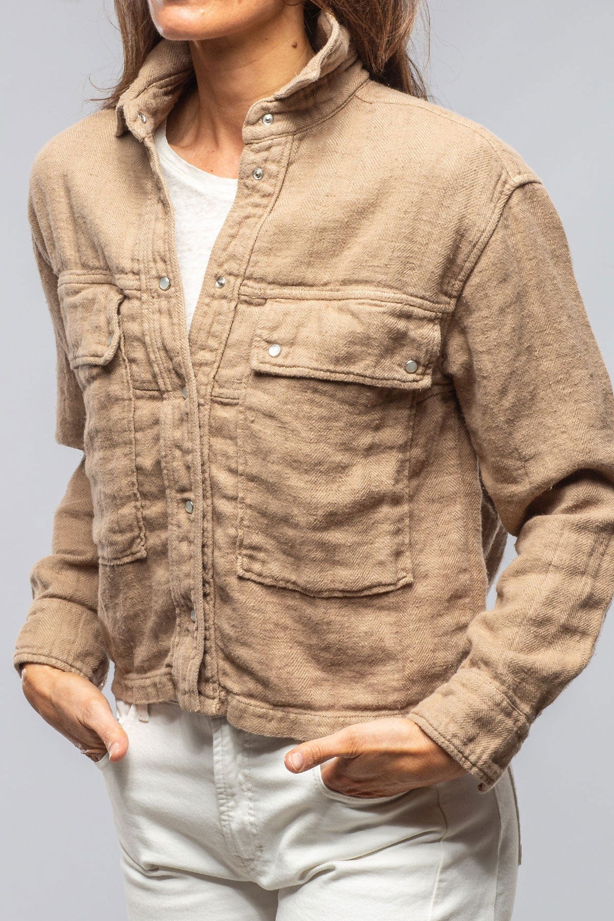 Arroya Washed Linen Jacket In Desert - AXEL'S