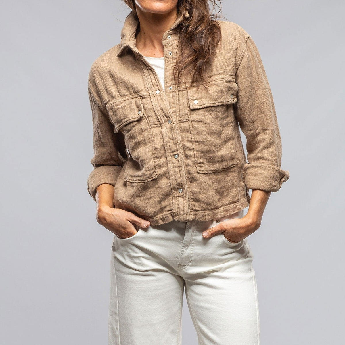 Dune Arroya Washed Linen Jacket In Desert | Axel