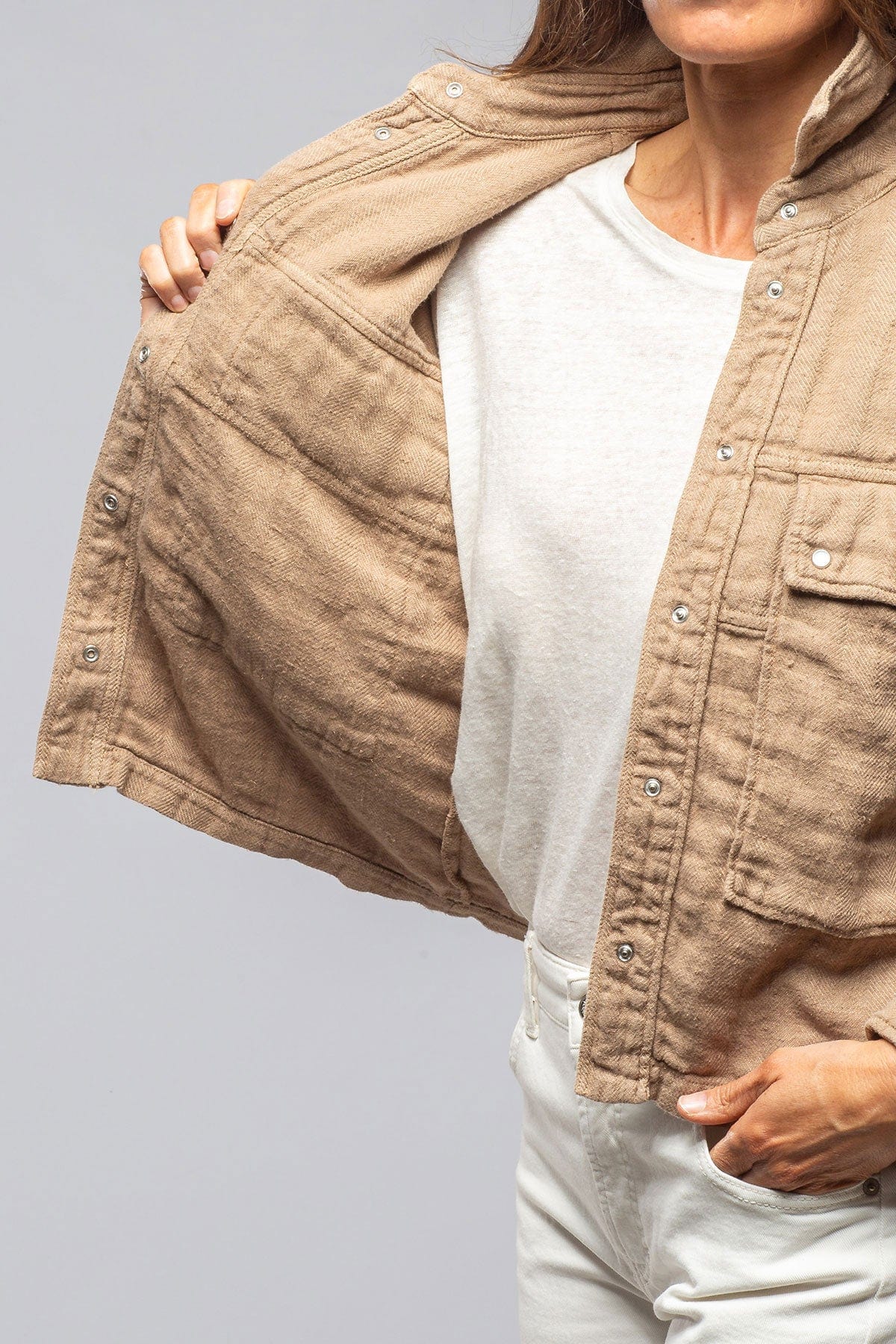 Arroya Washed Linen Jacket In Desert - AXEL'S