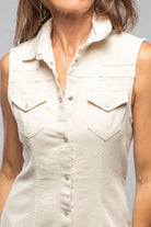 Cody Snap Sleeveless Dress In Natural - AXEL'S