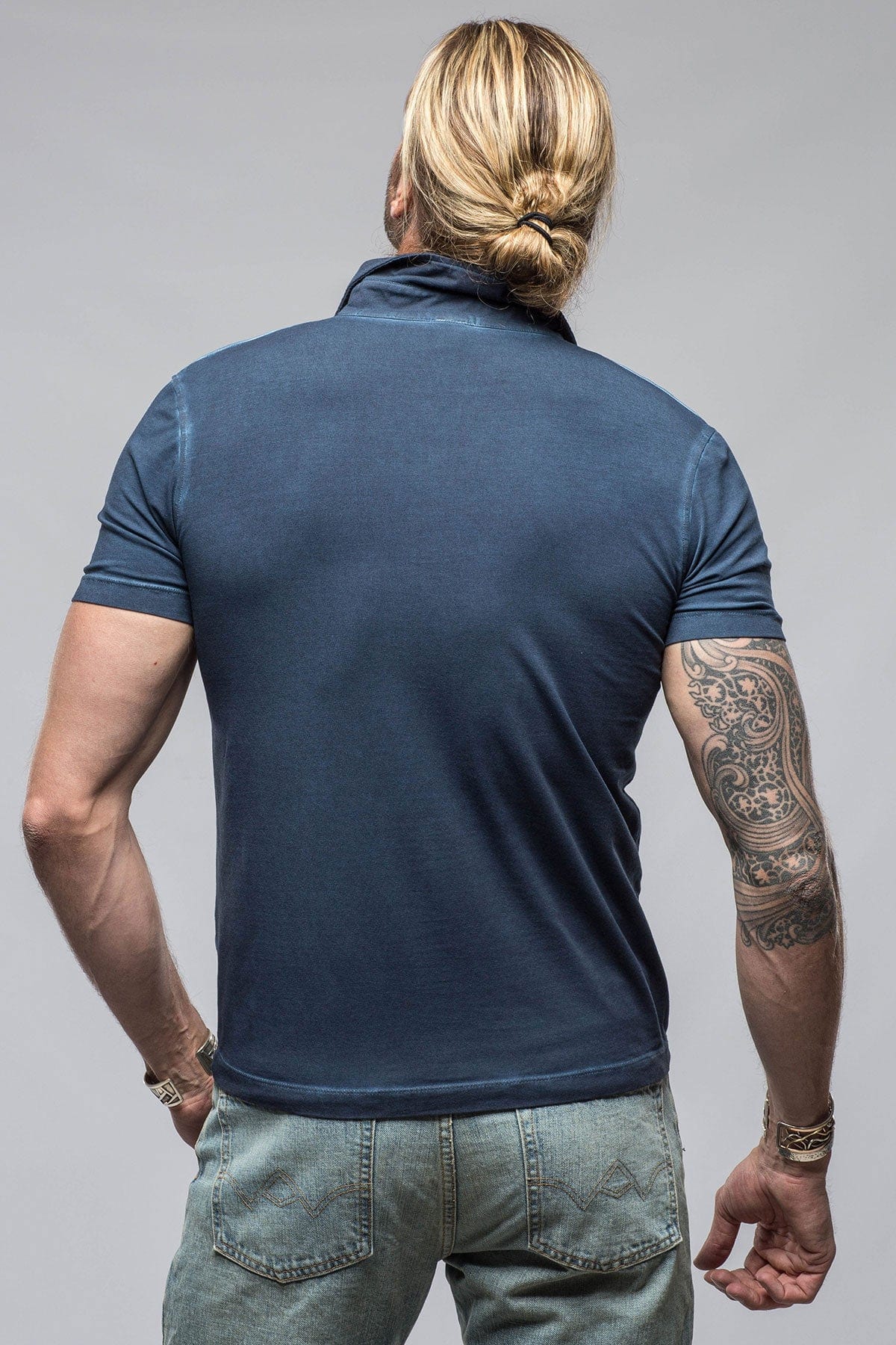 Toulour SS Woven Polo in Navy - AXEL'S