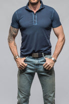 Toulour SS Woven Polo in Navy - AXEL'S