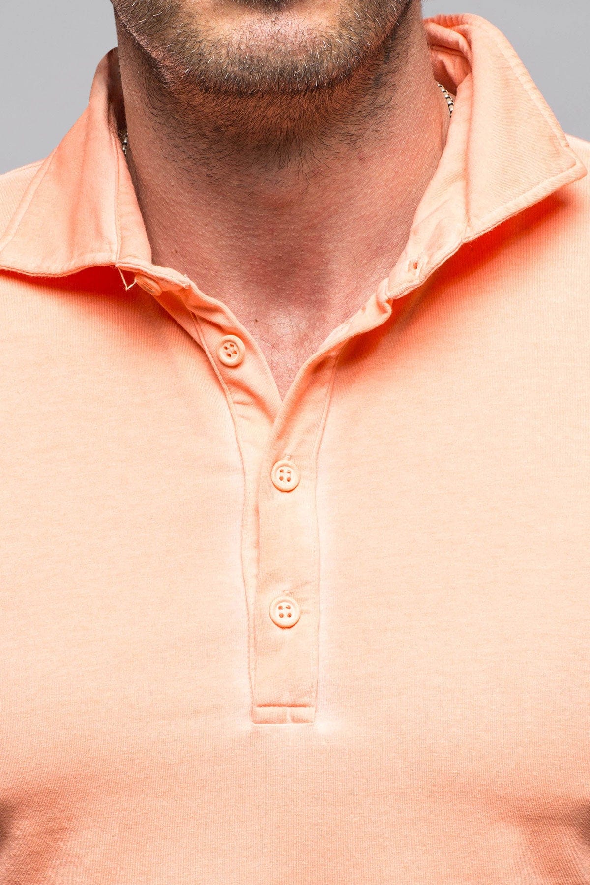 Dune Toulour SS Woven Polo in Peach Mens - Shirts - Polos