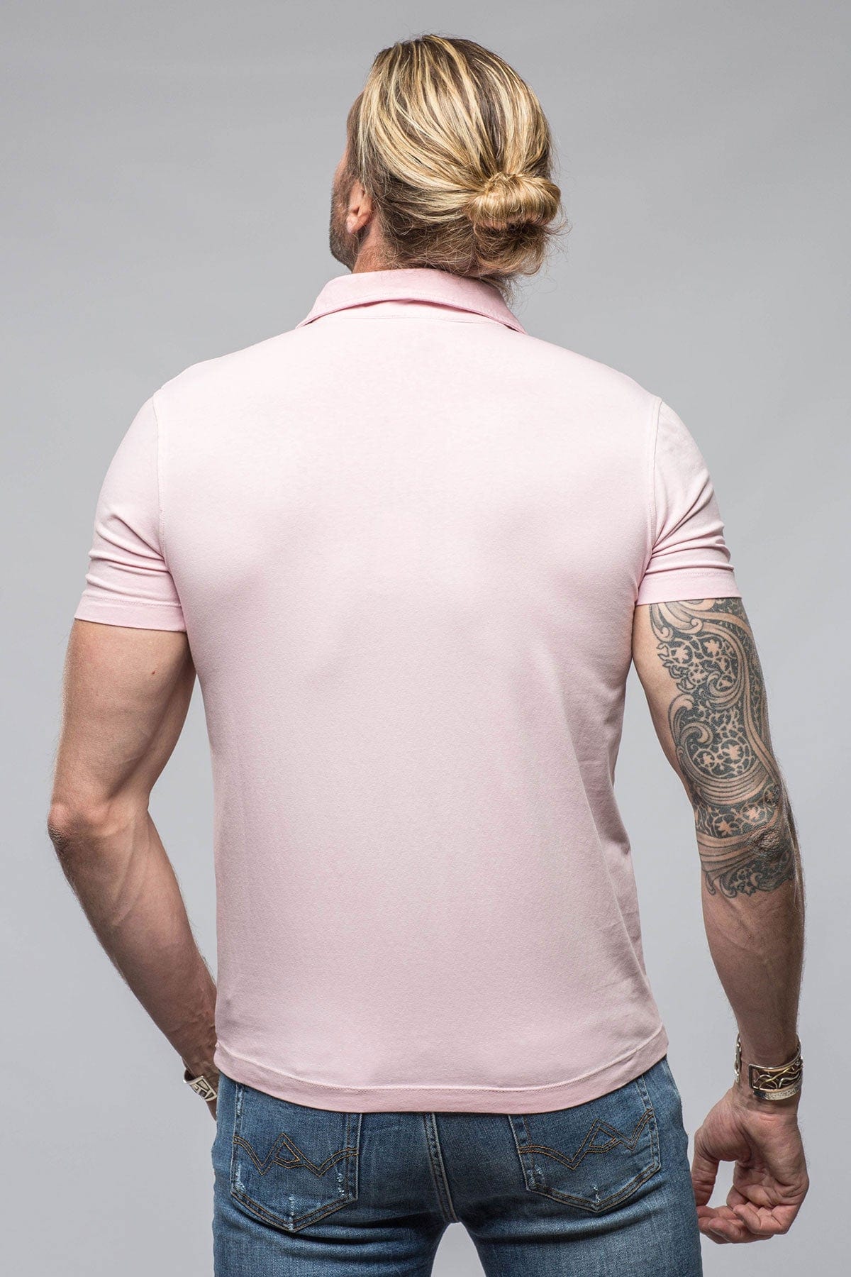 Toulour SS Woven Polo in Pink - AXEL'S