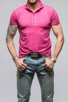 Toulour SS Woven Polo in Raspberry - AXEL'S