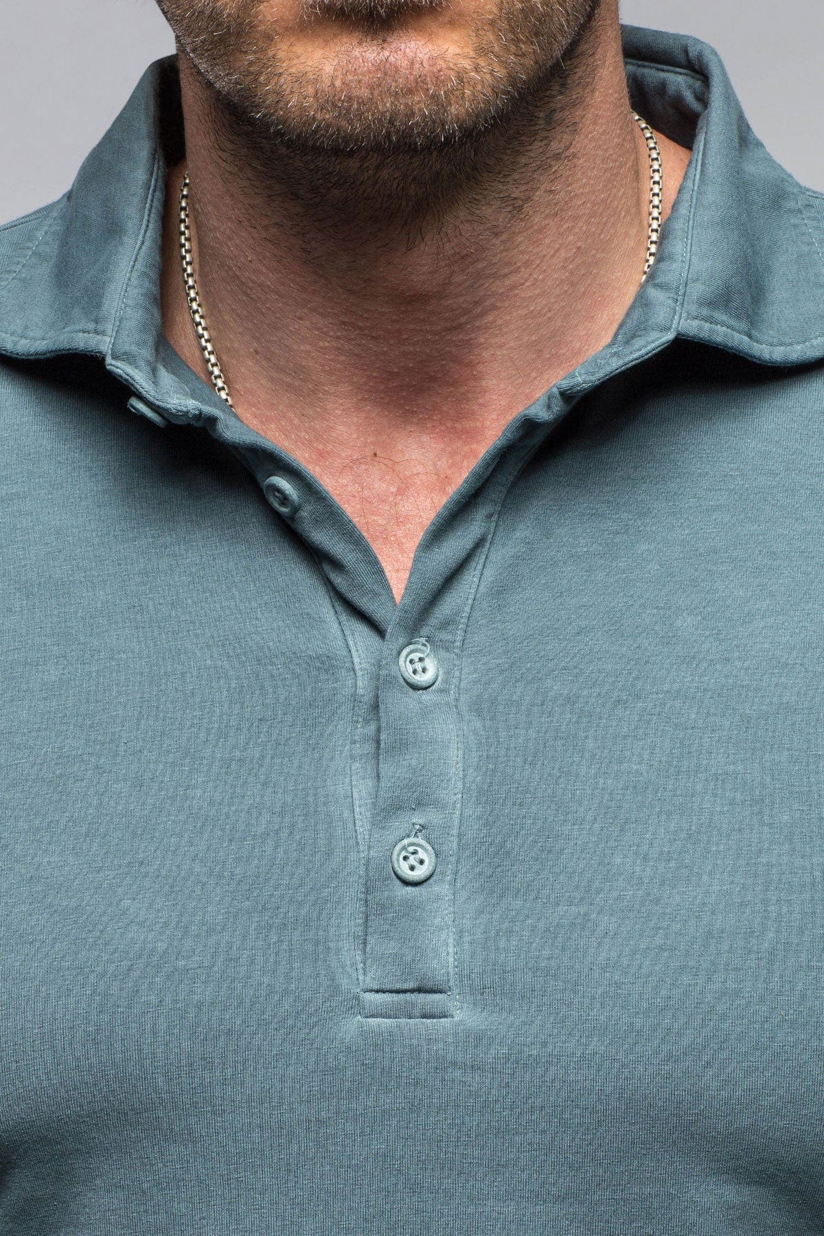 Toulour SS Woven Polo in Slate - AXEL'S