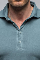 Toulour SS Woven Polo in Slate - AXEL'S