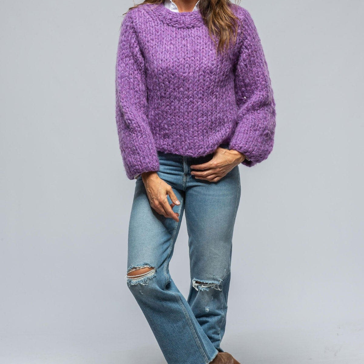 Beatrix Lux Cashmere Sweater In Lavender - AXEL'S