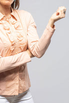 Pennelope Ruffle Front Shirt In Blush - AXEL'S