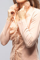 Pennelope Ruffle Front Shirt In Blush - AXEL'S