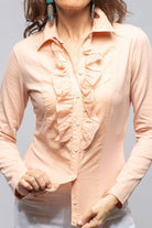 Pennelope Ruffle Front Shirt In Blush - AXEL'S