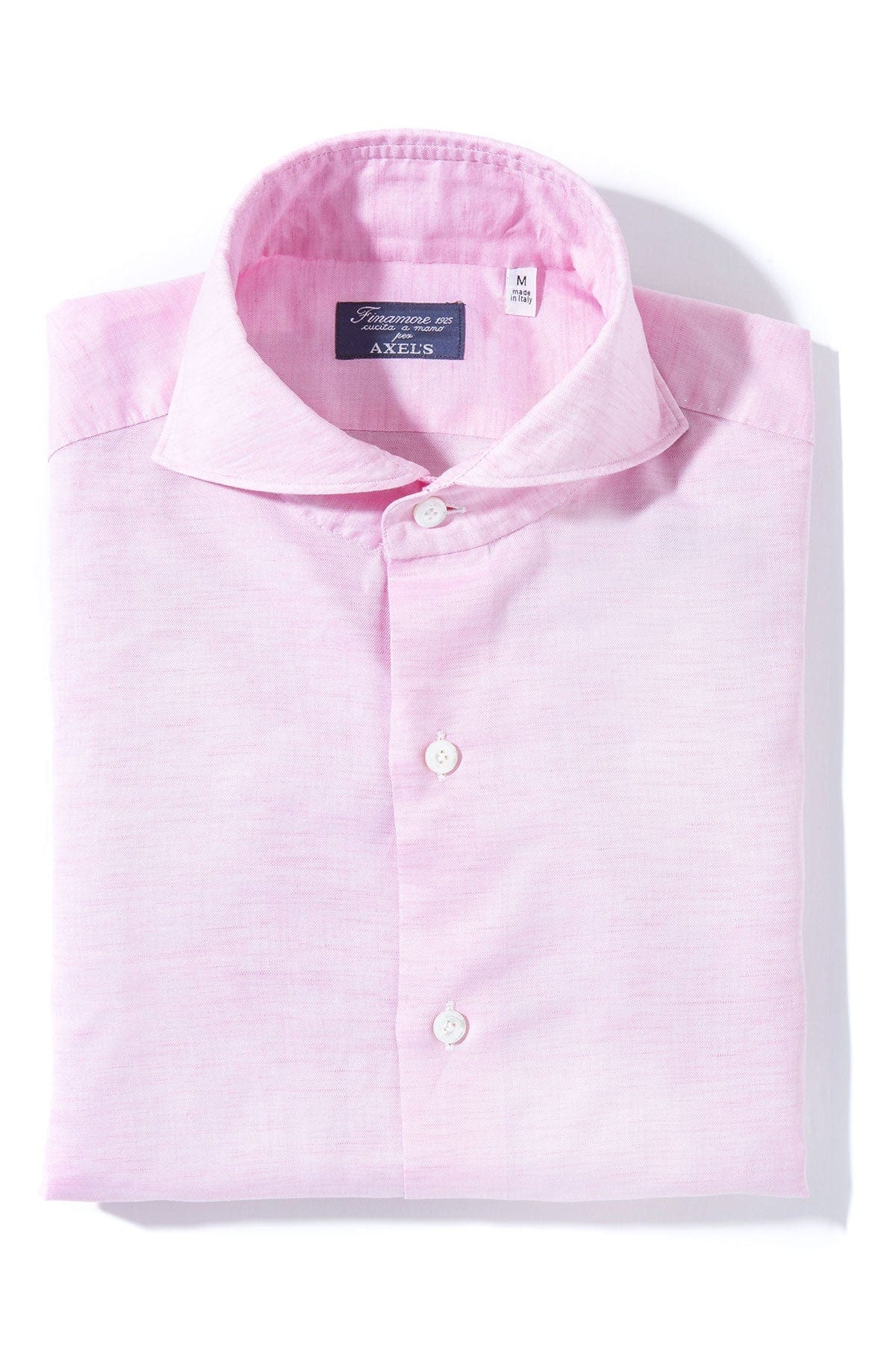 Finamore Napoli Andorra Carlo Riva Cotton Linen Shirt In Pink - AXEL'S