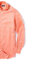 Andorra Carlo Riva Cotton Linen Shirt In Tangerine - AXEL'S