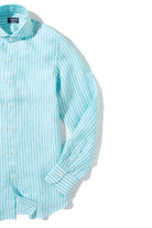 Bonobo Linen Washed Bengal Stripe In Turquoise - AXEL'S